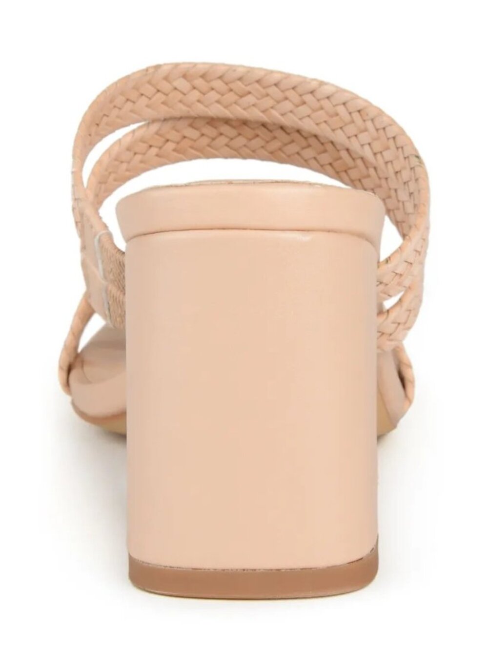 Journee Collection Womens Natia Pump Woven Block Heel Sandals Tan Size 9.5 - Picture 3 of 5